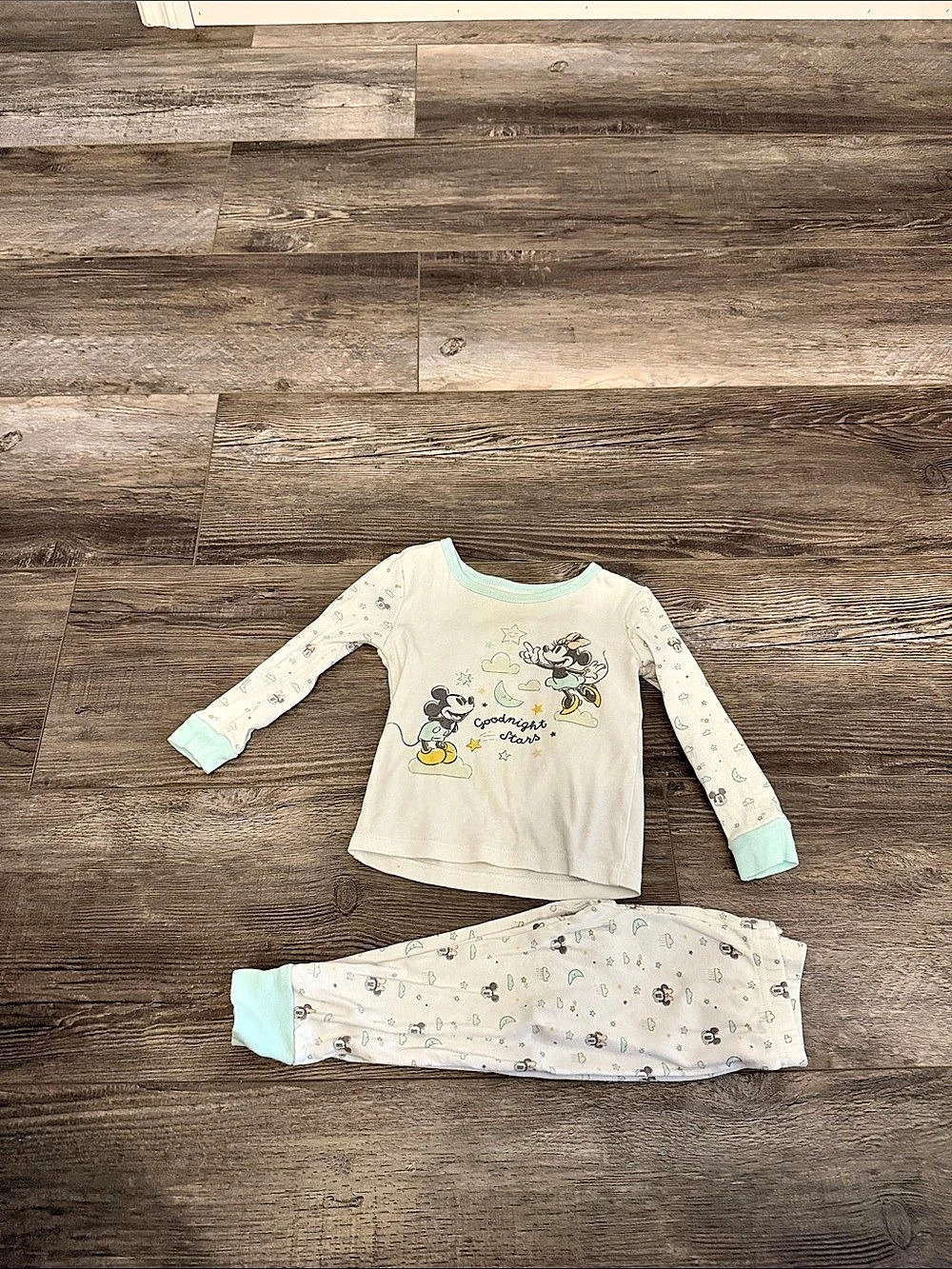 Disney Baby Pajama Set Cream & Green Baby 18-24M